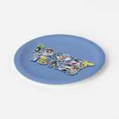 Assiettes En Carton Caractères LOONEY TUNES™ en lettres (Angle)