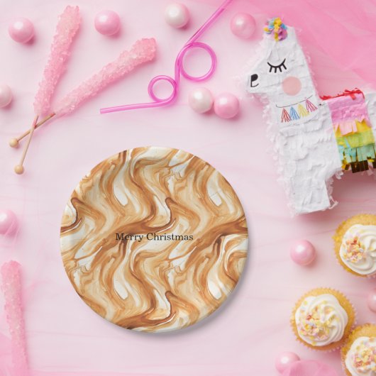 Assiettes En Carton Caramel Carmel Candy Swirls Christmas (Fête)
