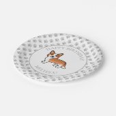 Assiettes En Carton Cardigan rouge et blanc Gallois Corgi fête d'anniv (Angle)