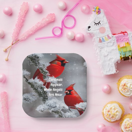 Assiettes En Carton Cardinal Aspect Angels près du souvenir (Fête)