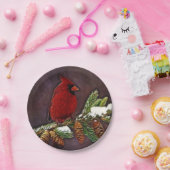 Assiettes En Carton Cardinal et Pinecones (Fête)