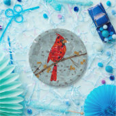 Assiettes En Carton Cardinal Rouge, l'oiseau de Noël (Fête)