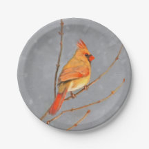 Cardinal sur la peinture de branche - Art original