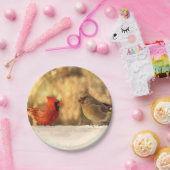 Assiettes En Carton Cardinaux à l'automne Plaque papier de 7 pouces (Fête)