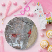 Assiettes En Carton Cardinaux dans la neige (Fête)