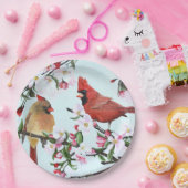 Assiettes En Carton Cardinaux et fleurs d'Apple (Fête)