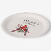 Assiettes En Carton Cardinaux rouges 75e anniversaire (Angle)