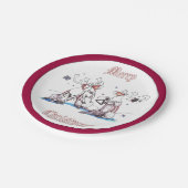 Assiettes En Carton Caribou chantant de Noël Whimsical Servant (Angle)