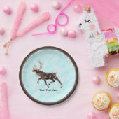 Assiettes En Carton Caribou/Reindeer d'art populaire (Fête)