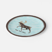 Assiettes En Carton Caribou/Reindeer d'art populaire (Angle)