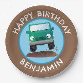 Assiettes En Carton Caricature 4 X 4 hors route personnalisée (Devant)