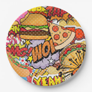 Assiettes En Carton Caricature alimentaire