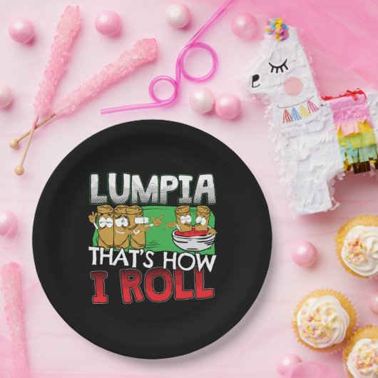 Assiettes En Carton Caricature alimentaire philippine Lumpia (Fête)