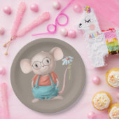 Assiettes En Carton Caricature d'animal mignon de souris (Fête)