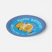 Assiettes En Carton Caricature d'anniversaire personnalisée de poisson (Angle)