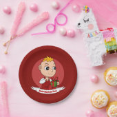 Assiettes En Carton Caricature de bébé Noël mignonne Plaques en papier (Fête)