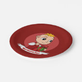 Assiettes En Carton Caricature de bébé Noël mignonne Plaques en papier (Angle)