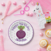 Assiettes En Carton Caricature de betterave mignonne et violette (Fête)