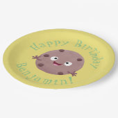 Assiettes En Carton Caricature de biscuit à puce en chocolat (Angle)