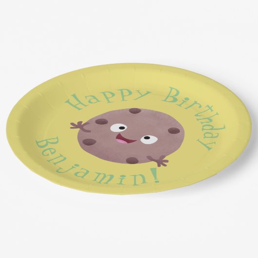 Assiettes En Carton Caricature de biscuit à puce en chocolat (Angle)