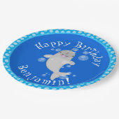 Assiettes En Carton Caricature de bulles de narval joyeux (Angle)