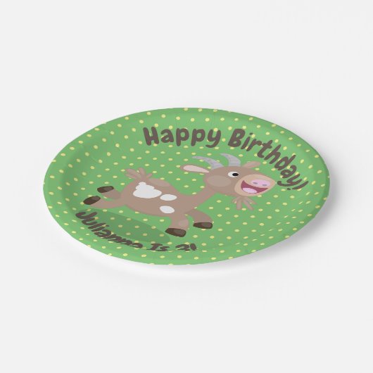 Assiettes En Carton Caricature de chèvre billy joyeux (Angle)