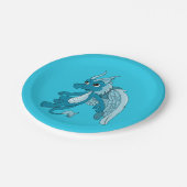 Assiettes En Carton Caricature de dragon bleu (Angle)
