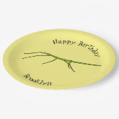 Assiettes En Carton Caricature de mignon rouge vert avec des visages h (Angle)