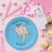 Assiettes En Carton Caricature de planeur de sucre volant mignon (Fête)