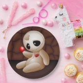 Assiettes En Carton Caricature de poupée vaudou en amour (Fête)