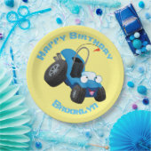 Assiettes En Carton Caricature de véhicule buggy dune mignonne personn (Fête)