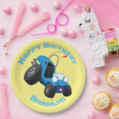 Assiettes En Carton Caricature de véhicule buggy dune mignonne personn (Fête)