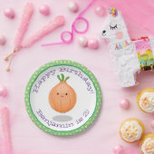 Assiettes En Carton Caricature d'oignon brun joli (Fête)