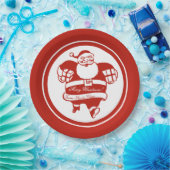 Assiettes En Carton Caricature du Père Noël Rouge Noël (Fête)