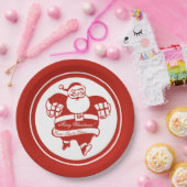 Assiettes En Carton Caricature du Père Noël Rouge Noël (Fête)