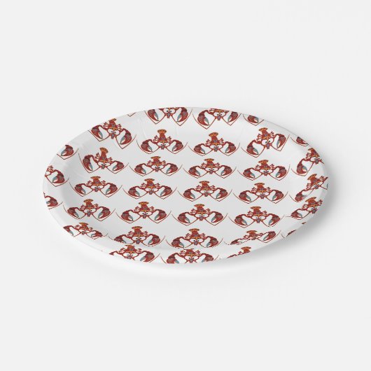 Assiettes En Carton caricature écrevisse (Angle)