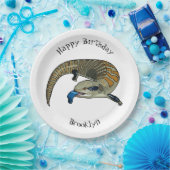 Assiettes En Carton Caricature en bleu (Fête)