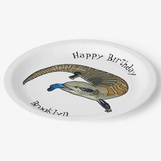 Assiettes En Carton Caricature en bleu (Angle)