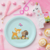 Assiettes En Carton Caricature en bois mignon (Fête)