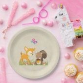 Assiettes En Carton Caricature en bois mignon (Fête)