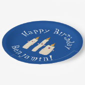 Assiettes En Carton Caricature en trois chandelles mignonnes (Angle)