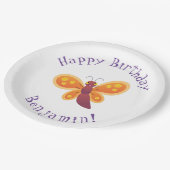 Assiettes En Carton Caricature joli papillon orange (Angle)