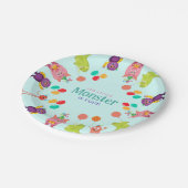 Assiettes En Carton Caricature monstre mignon de lille fête d'annivers (Angle)