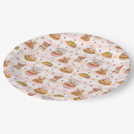 Assiettes En Carton Carlin Bon Appetit Hamburger Taco Food (Angle)