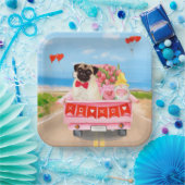 Assiettes En Carton Carlin Chien Saint-Valentin Coeurs de camion (Fête)