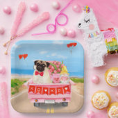 Assiettes En Carton Carlin Chien Saint-Valentin Coeurs de camion (Fête)