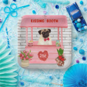 Assiettes En Carton Carlin Chien Valentine's Day Kissing Booth (Fête)