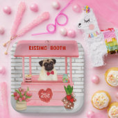Assiettes En Carton Carlin Chien Valentine's Day Kissing Booth (Fête)