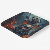 Assiettes En Carton Carlin équitation moto Halloween effroi (Angulaire)