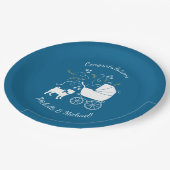 Assiettes En Carton Carlin Fête Blue Thème Célébration (Angle)